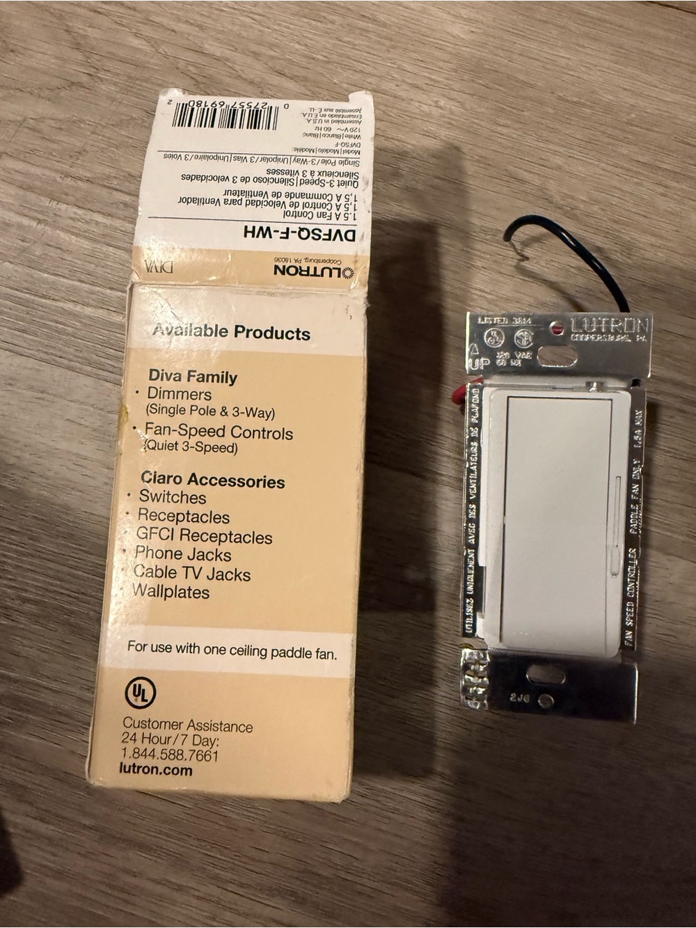Claro White Fan-Speed Control Switch